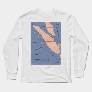 Sumatra weather forecast map Long Sleeve T-Shirt
